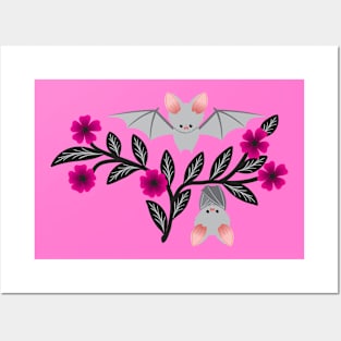 Bats and flowers Posters and Art